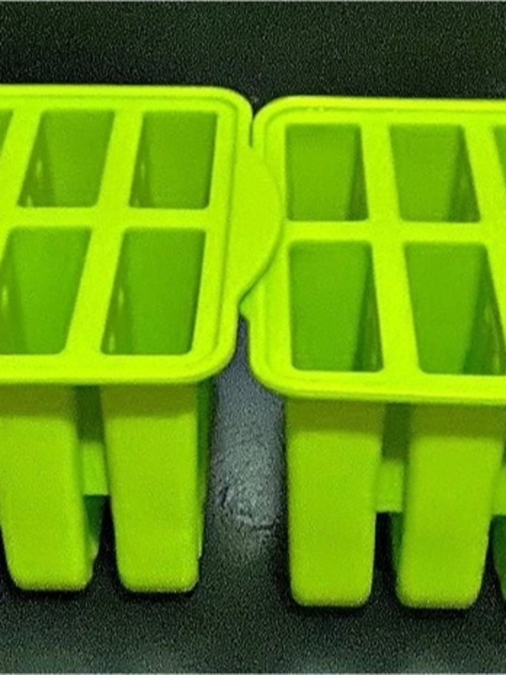 Set of 2 Green Silicone Popsicle Molds - 10 Cavity Homemade Ice Pop Makers